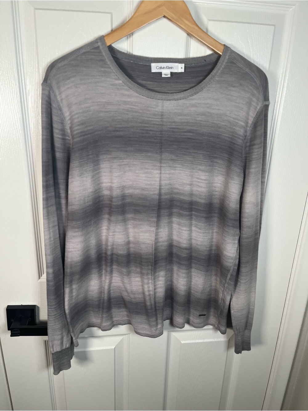 Calvin Klein Men's Gray Ombre Crewneck Sweater